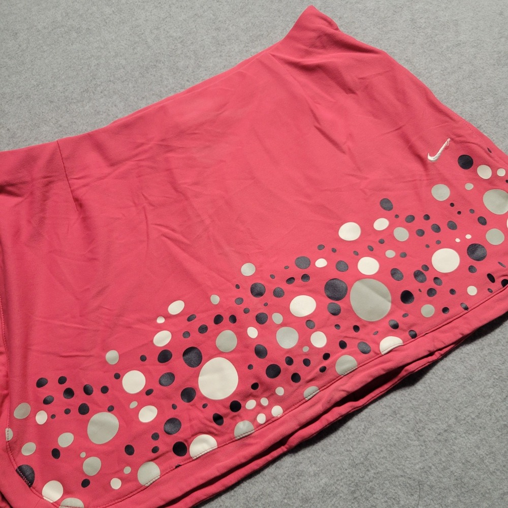 Nike Womens Pink Polka Dot Tennis Skort Built-in Briefs Size Medium Pickleball - Picture 2 of 10